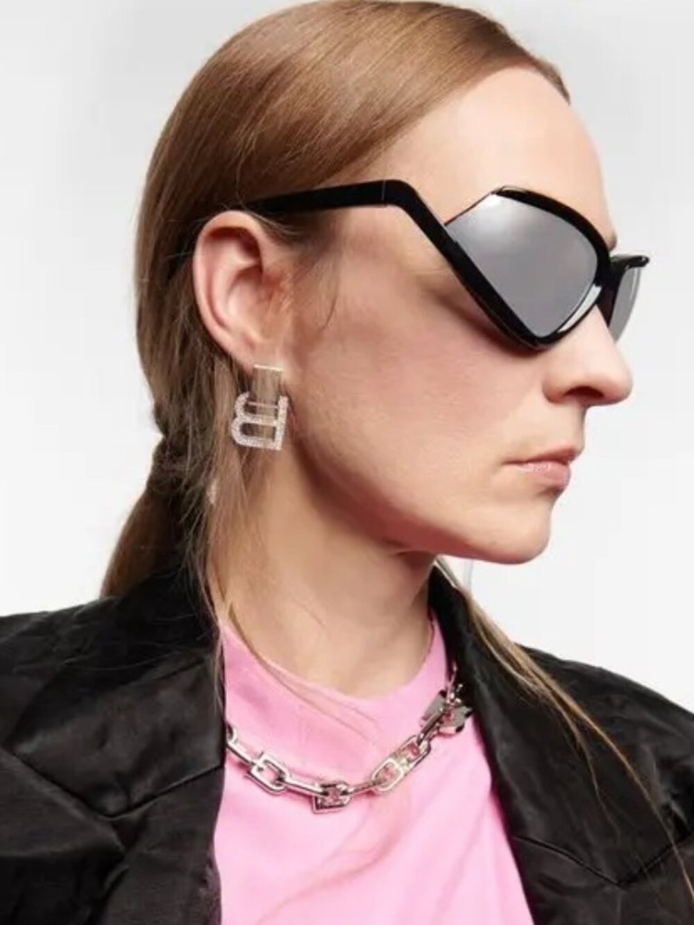 NEW BALENCIAGA BB0289S 001 SUNGLASSES BLACK GEOMETRIC UNISEX EYEWEAR BALENCIAGA